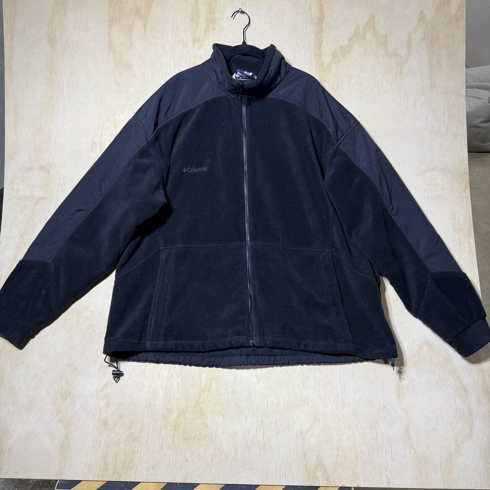 Columbia‎ Core Interchange Men's XXL Black Fleece Full Zip Jacket Hiking Winter